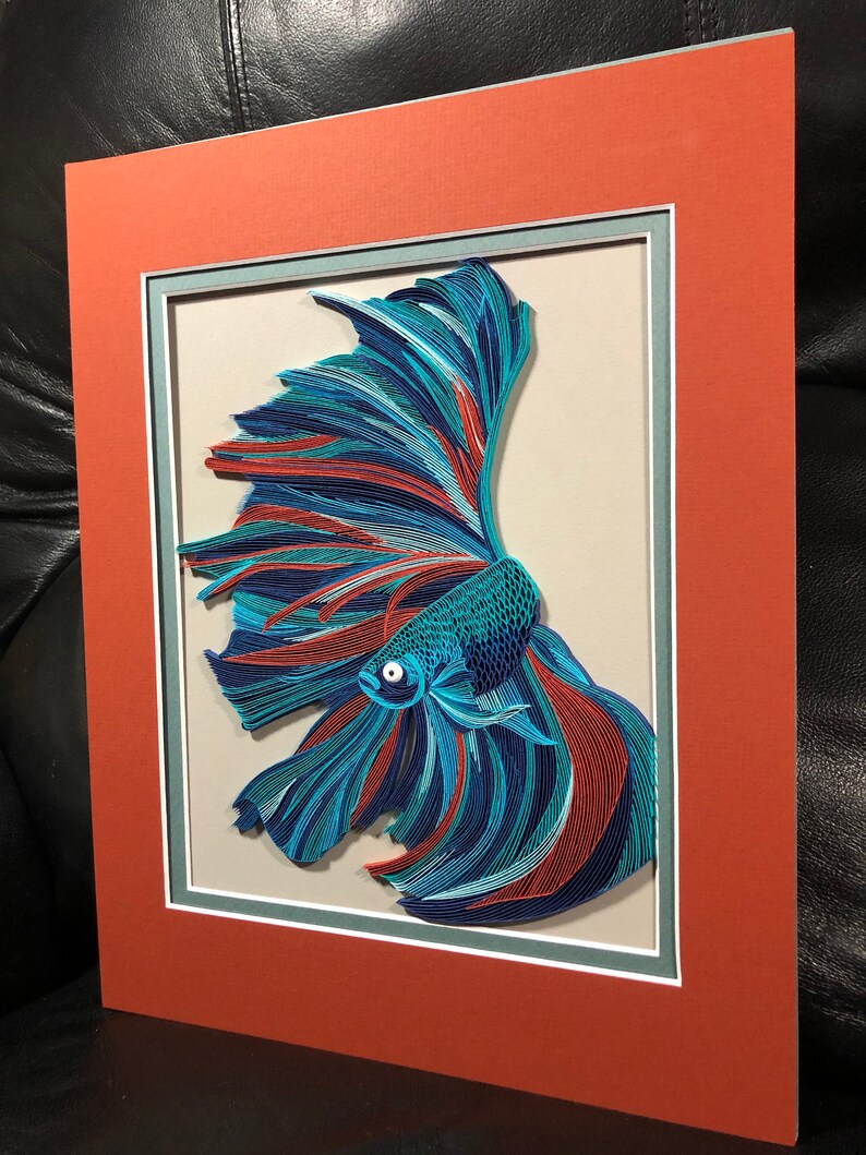 Betta Fish Quilling Wall Art the Art of Painting With Etsy