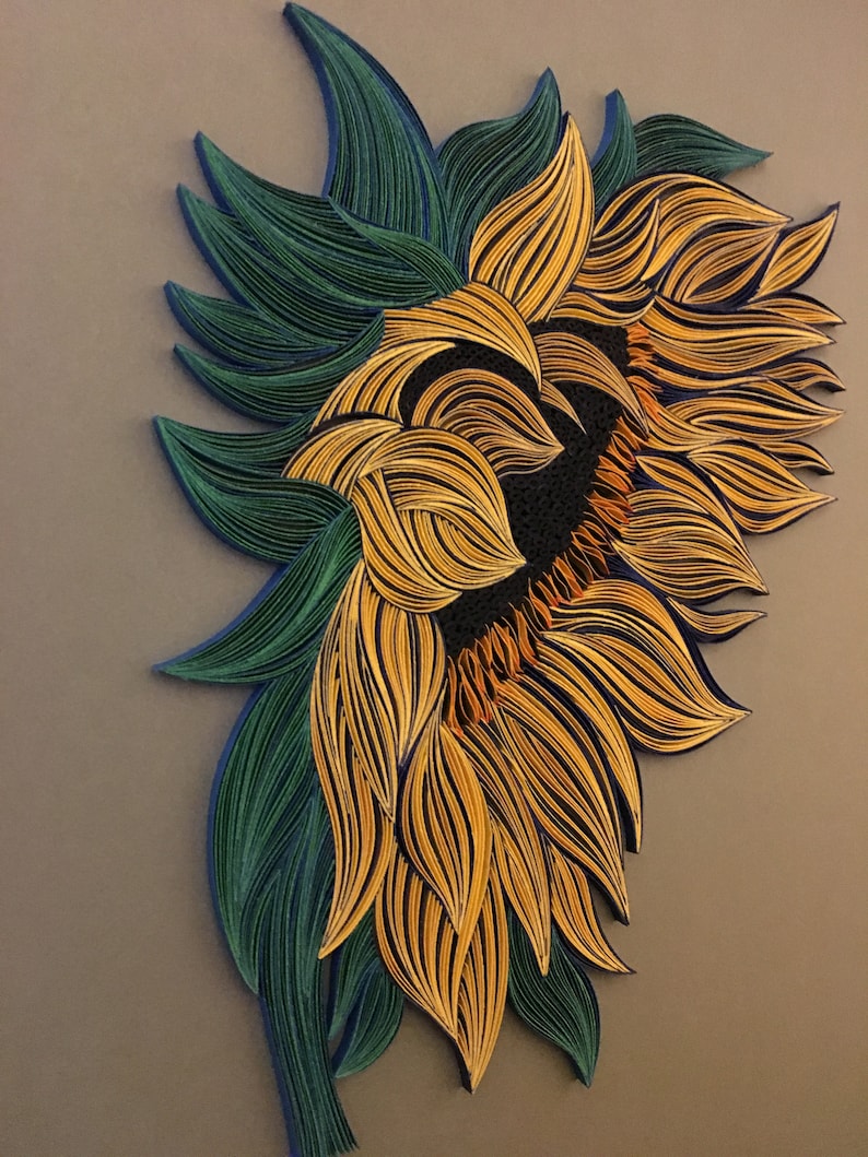 Sunflower Quilling Wall Art the Art of Painting With Etsy