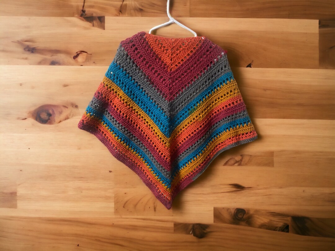 Crochet Shawl, Crochet Ruana Shawl, Triangle Crochet Scarf, Soft ...