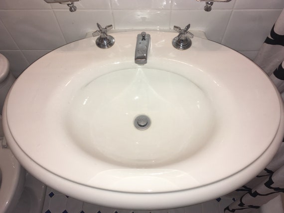 Kohler Revival White Sink Basin K 2001 Three Hole Faucet Etsy