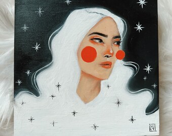 Fantasy Art, Mystical Painting, Oil Painting, Witchy Art, “Lunette”