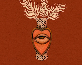 Neotraditional Vase Art Print | Surreal Tattoo Illustration (Digital)