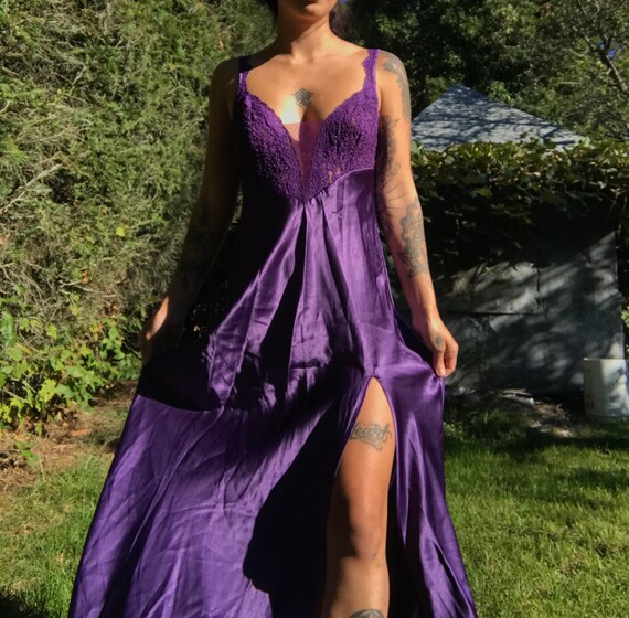Purple Victoria’s Secret Gold Label Maxi Slip Dres