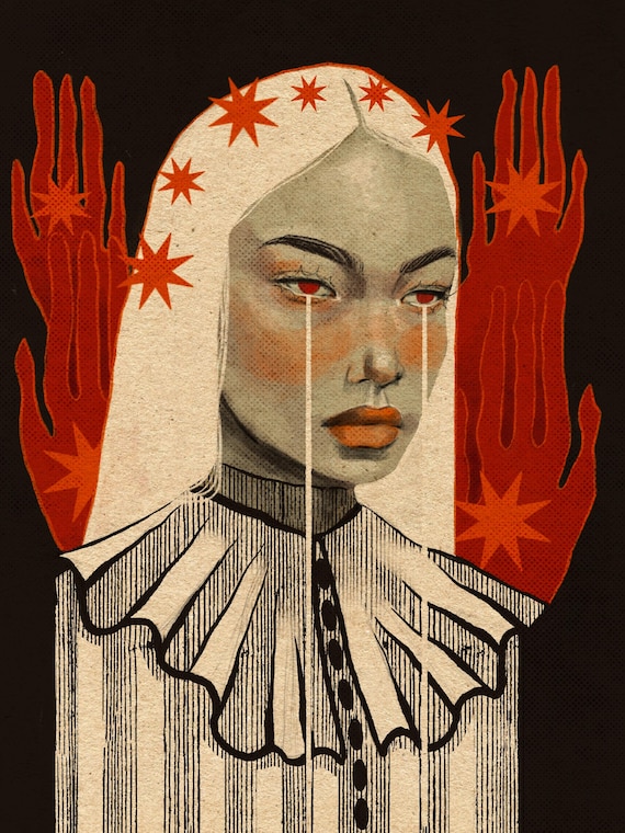 Gothic Horror Art | Portrait Art Print | Creepy Decor | Horror Artwork | Gift for Horror Fans