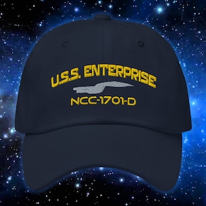 U.S.S. Enterprise D Navy inspired Dad hat - Picard tribute