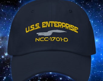 U.S.S. Enterprise D Navy inspirowana czapka Dad - hołd dla Picarda