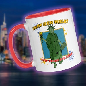 I Saw Her Walk Coffee Mug - Ghostbusters II Inspired - Statue of Liberty