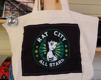 Rat City Roller Derby Seattle, WA Upcycled Tote Bag