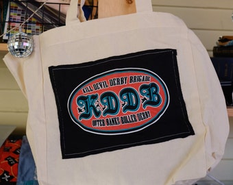 Outer Banks Roller Derby Outer Banks, NC Upcycled Tote Bag