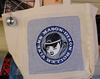 Mason-Dixon Roller Derby Hagerstown, MD Upcycled Tote Bag