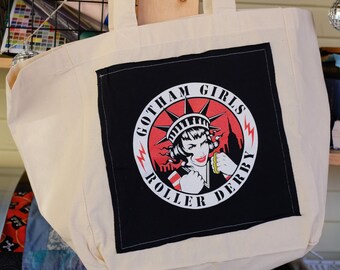 Gotham Roller Derby New York City, NY Upcycled Tote Bag