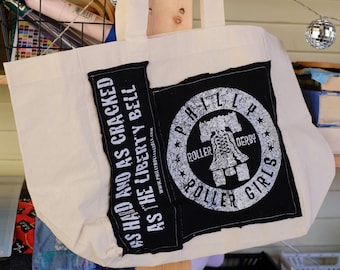 Philly Roller Derby Philadelphia, PA Upcycled Tote Bag