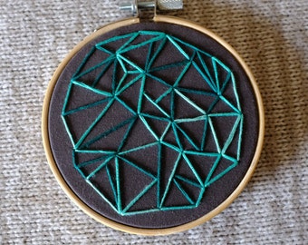 Teal Geometric - 4" Embroidery