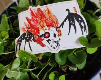 Flaming Skull 3" Sticker