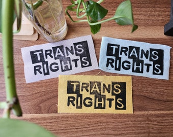 TRANS RIGHTS - Block Print Patch