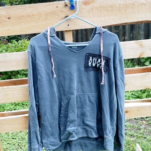 OUCH Patch, Bleach Dyed - Upcycled Sweatshirt Size L
