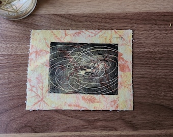 Leaves on Water - Block Print Patch