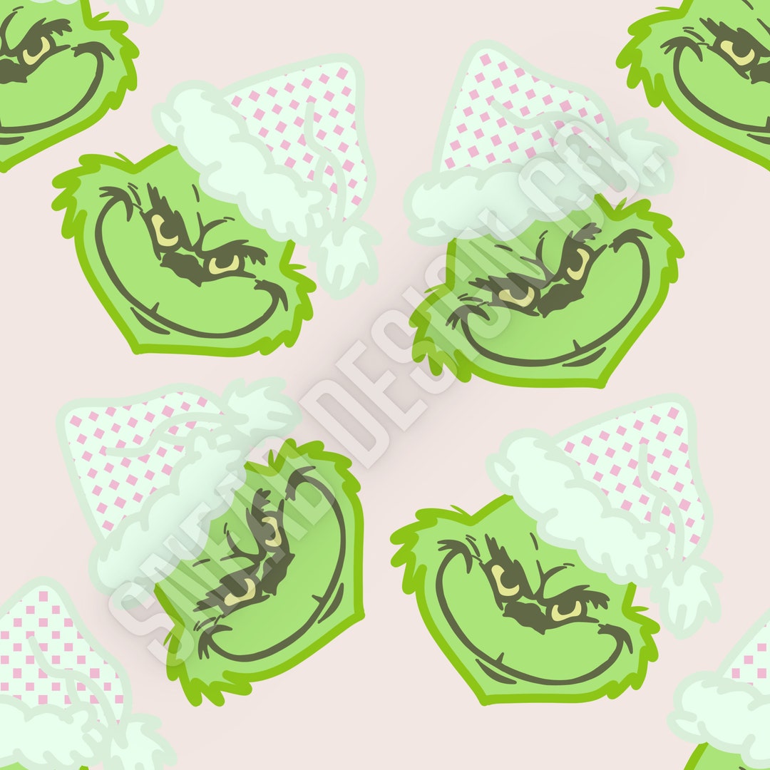 Pink Checkered Grinch Seamless File for Fabric - Etsy