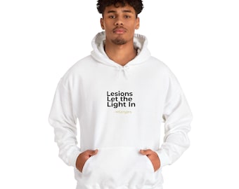 White Lesions Let Light In Hoodie | MS Awareness Sweatshirt, Neurology Gift