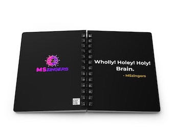 Wholly! Holey! Holy! Brain. | Funny Brain Journal | Black Minimalist Lined Notebook for Neurospicy Minds