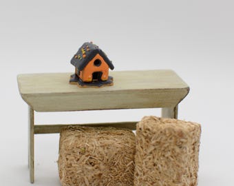 Handmade Miniature Halloween Gingerbread House: Dollhouse Decor