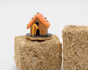 Miniature Halloween Gingerbread House: Polymer Clay Dollhouse Decor