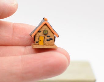 Handmade Miniature Halloween Gingerbread House: Polymer Clay Dollhouse Decor