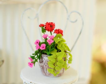 Miniature Potted Plants  - Dollhouse Potted Plants  -  Miniature Plants - Dollhouse Plants - Dollhouse Decor - Miniature Flowers