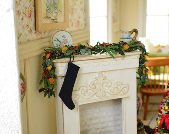 Handmade Miniature Christmas Stocking: Dollhouse Holiday Decor