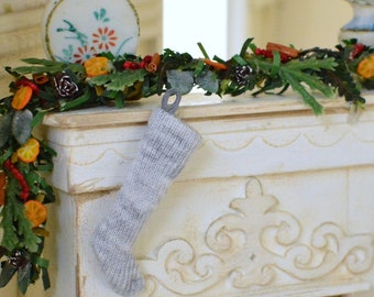 Handmade Miniature Christmas Stocking: Dollhouse Holiday Decor
