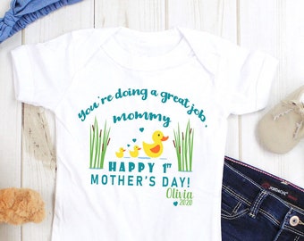 Mothers Day Bodysuit, First Mothers Day Gift, Personalized First Mothers Day, Mothers Day Gift from Baby Girl/Baby Boy