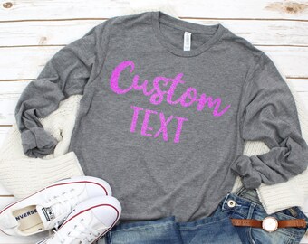 Custom Long Sleeve Kids Shirt, Personalized Long Sleeve Youth Shirt, Custom Youth T-Shirt, Custom Design Youth Tee