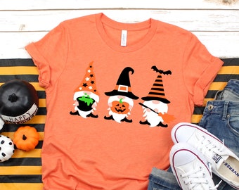 Halloween Gnome Shirt, Fall  Holiday Tee, Women's Fall Shirt, Fall Gnome T-Shirt, Pumpkin T-Shirt