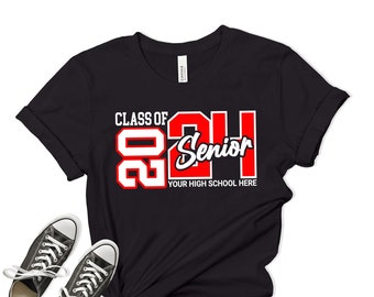 Class of 2024 Graduation Shirt, Personalized Senior 2024 Shirt, Custom Senior High School Tee, Graduation Shirt, Class of 2024, Senior Gift
