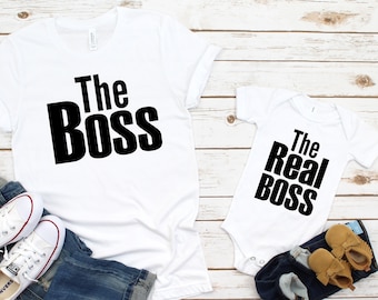 Mommy and Me Shirts, The Boss/Real Boss Shirt,  Mommy and Me Outfits, Matching Family Shirts