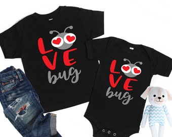 Valentines Day Love Bug Kids Shirt, Valentines Day Shirt for Toddler, Baby's Valentine Day, Valentine's Day Gift, Cute Childrens Valentine