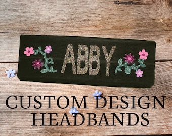 Benutzerdefinierte Stirnbänder, personalisierte Sport Stirnbänder, Unisex Stirnband für Erwachsene, Mädchen Stirnbänder, Blumen Stirnband, personalisierte Baumwoll Stirnbänder