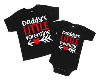 Daddy's  Little Valentine Baby Bodysuit, Toddler Valentines Day Shirt,  Kids Valentine Shirt, Valentines Gift for Baby