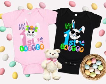 My First Easter Baby Bodysuit, My 1st Easter Shirt, Bodysuit for Boy, Easter for Girl, Easter Bunny Bodysuit, Happy Easter Bunny Bodysuit
