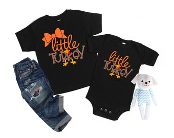 Thanksgiving Shirt for Kids, Little Turkey Bodysuit, Turkey Shirt for Boy, Turkey Shirt for Girl, Fall Kids Shirts, Pregnancy Announcement