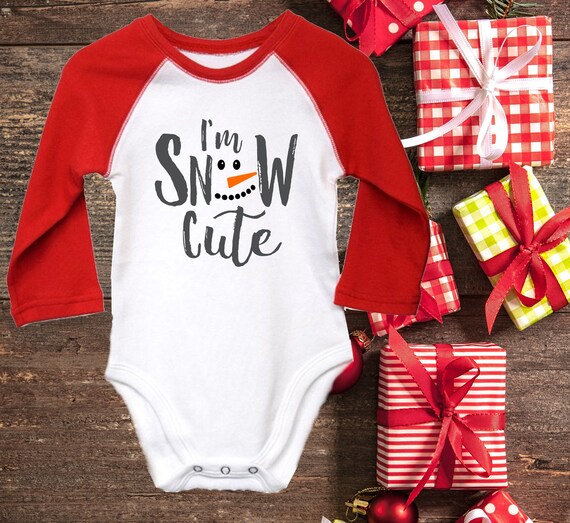 Im Snow Cute Snowman Christmas Onesie Christmas Baby Etsy