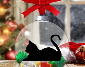 Personalized Cat Christmas Ornament, Cat Lovers Christmas Gift, Custom Cat Ornament, Custom Pet Gift, Handmade Pet Ornament
