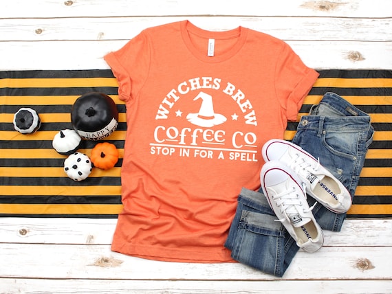 Halloween Witches Brew Coffee Shirt, Witchy Halloween T-Shirt, Women's Halloween Tee, Funny Halloween Witch Shirt
