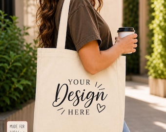 Sac fourre-tout en toile personnalisé, sac fourre-tout sur mesure, ajoutez votre logo ou motif, cadeau personnalisé, sac fourre-tout pour enseignant, cadeau pour demoiselle d'honneur, sac fourre-tout pour la rentrée scolaire