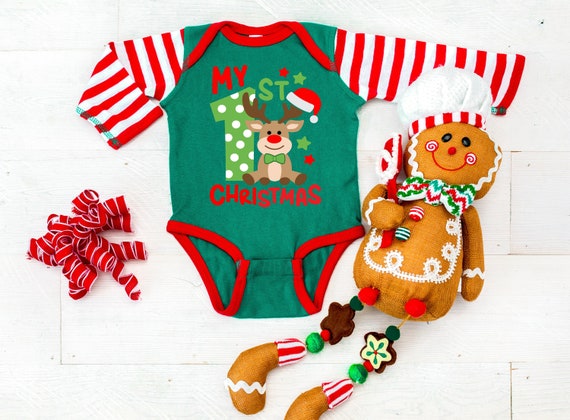 Baby's First Christmas Outfit, Newborn Christmas Bodysuit, Christmas Baby Clothes, Reindeer Baby Christmas Gift