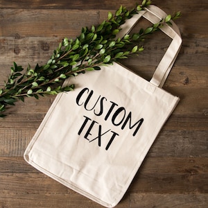 Custom Large Canvas Tote Bag, Personalized Tote Bag, Bridesmaid Tote Bags, Monogrammed Tote Bag, Personalized Teacher Gift