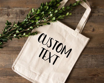 Custom Large Canvas Tote Bag, Personalized Tote Bag, Bridesmaid Tote Bags, Monogrammed Tote Bag, Personalized Teacher Gift