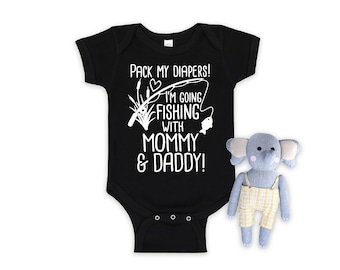 Daddy's Fishing Buddy, pak mijn luiers in, ik ga vissen met papa, babyshowercadeau, vissersshirt, babyaankondiging