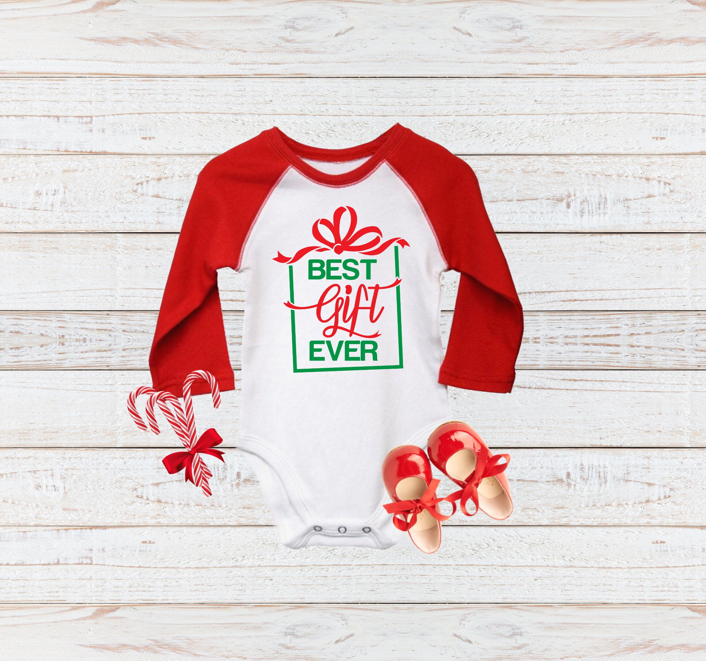 Baby Announcement Best Gift Ever Christmas Bodysuit My First Etsy