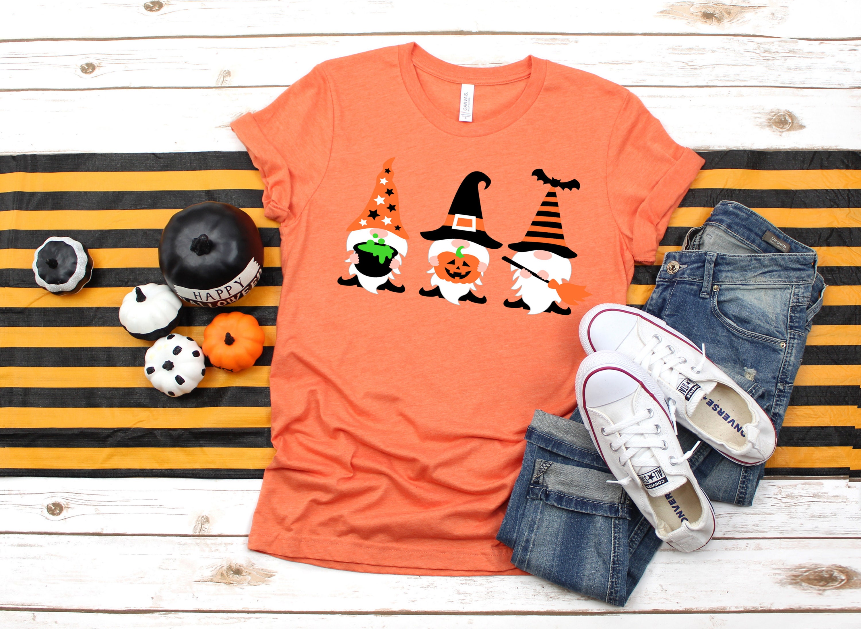 Halloween Gnome Shirt, Fall  Holiday Tee, Women's Fall Shirt, Fal…